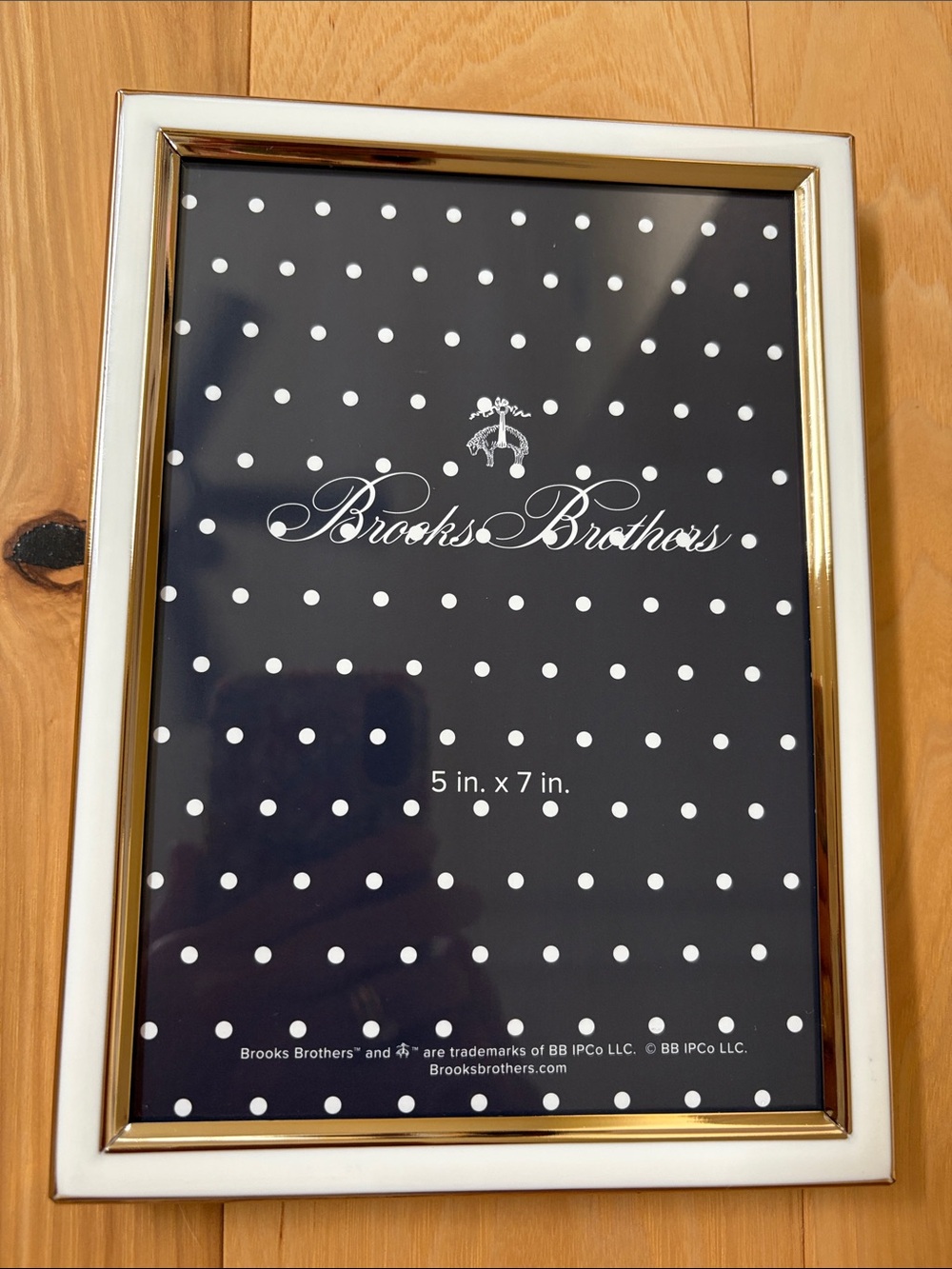 Brooks Brothers White and Gold Polished Photo Frame
